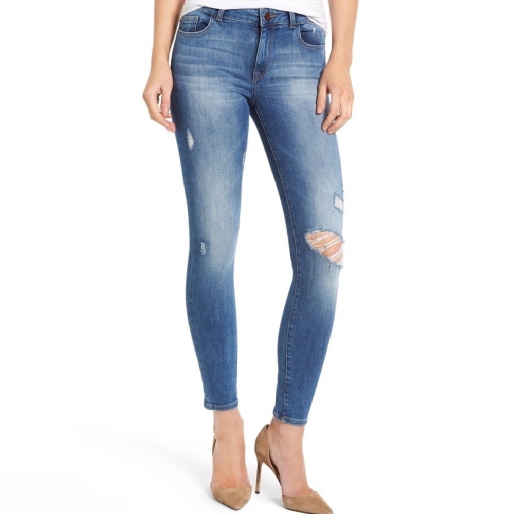 DL1961 Margaux Instasculpt Low Rise Ankle Skinny Stealth Jeans Size 26